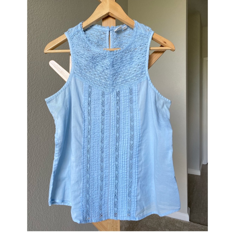 GAP Lace Pintuck Feminine Sleeveless Top